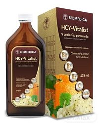 Biomedica HCY-Vitalist Sirup s príchuťou pomaranča 1×475 ml, nápojový koncentrát pre imunitu
