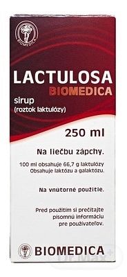 Biomedica Lactulosa Sirup 50% 1×250 ml, preháňadlo