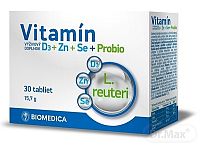 Biomedica Vitamín D3+Zinok+Selén+Probio 1×30 tbl, doplnok výživy