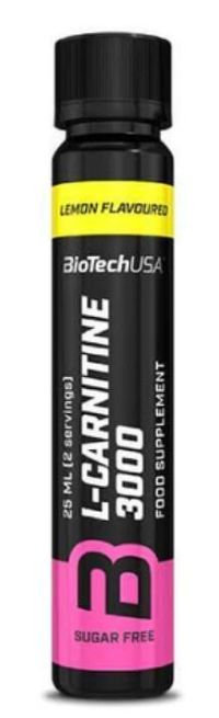 BioTechUSA L-CARNITIN 3000mg (20 x 25ml) ampula citrón 500 ml 1×500 ml