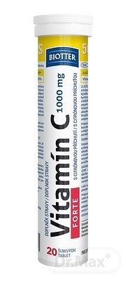 Biotter Vitamín C FORTE 1000 mg tbl eff s citrónovou príchuťou 20 ks