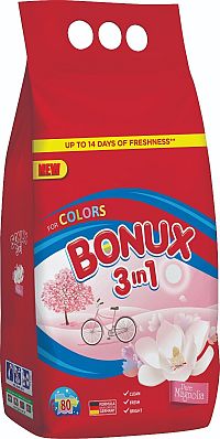 Bonux 6000g/80PD 3v1 Magnolia Color 1×6000 g, prací prášok