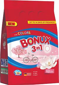 Bonux prášok 20PD 3v1 Magnolia Color 1×1500 g, prací prášok