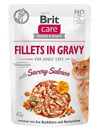 Brit Kapsička Care Cat Fillets In Gravy Savory Salmon 85g 1×85 g
