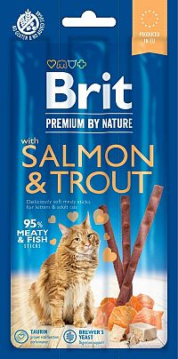 Brit Premium By Nature Cat Sticks With Salmon & Trout 1×3ks, mäsové tyčinky pre mačky