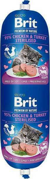 Brit Premium By Nature Sausage Cat Chicken & Turkey Sterilis 1×180 g, mačacia klobása