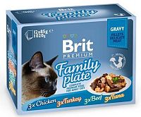 Brit Premium Cat Delicate Fillets In Gravy Family Plate 1020g (12×85g) 12×85g