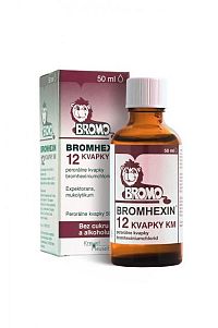 BROMHEXIN 12 KVAPKY KM gtt por (liek.skl.hnedá+kvapkadlo) 1x50 ml
