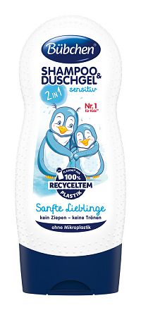Bübchen Kids 2v1 Šampón A Sprchovací Gél Sensitiv Jemný Miláčik 1×230 ml, detský sprchový gél a šampón v jednom