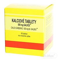 Calcii carbonas Galvex 500 mg (KALCIOVÉ TABLETY) tbl (obal PE) 1x50 ks