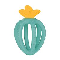 Canpol babies 3D Silikónová senzorická hryzačka JAHODA tyrkysová