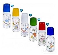 Canpol babies fľaša sklo s potlačou 120 ml červená
