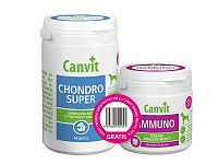 Canvit Chondro Super pre Psy + Canvit Immuno pre Psy 100g Zdarma 1×230 g + 100 g, výživové doplnky pre psy