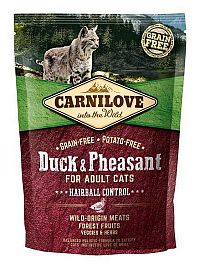 Carnilove Cat Grain Free Duck&Pheasant Adult Hairball Control 1×400 g, granule pre mačky