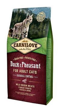 Carnilove Cat Grain Free Duck&Pheasant Adult Hairball Control 1×6 kg, granule pre mačky