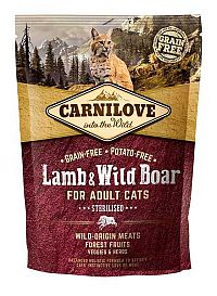 Carnilove Cat Grain Free Lamb&Wild Boar Adult Sterilised 1×400 g, granule pre mačky
