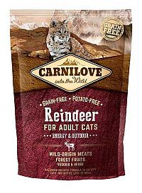 Carnilove Cat Grain Free Reindeer Adult Energy&Outdoor 1×400 g, granule pre mačky