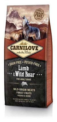 Carnilove Lamb&Wild Boar Adult 12kg New 1×12 kg, psie granule