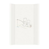 CEBA Podložka prebaľovacia 2-hranná s pevnou doskou (50x70) Comfort Papa Bear biela