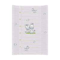 CEBA Podložka prebaľovacia 2-hranná s pevnou doskou (50x80) Comfort Zebra šedá