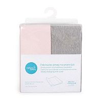 CEBA Poťah na prebaľovaciu podložku Light Grey Melange+Pink 1×2 ks, rozmer 50x70-80 cm