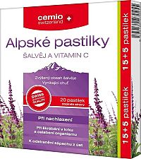 Cemio Alpské pastilky ŠALVIA A VITAMÍN C 1x20 ks