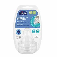CHICCO Cumlík na fľašu Perfect 5/Well-Being fyziologický pomalý prietok 2 ks, 6m+ 1×2 ks, cumlík na fľašu