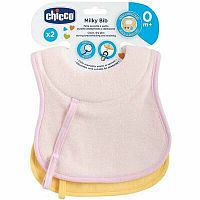 CHICCO PODBRADNIK BAVLNENY DIEVCA 2KS dievčenský podbradník, 2 ks