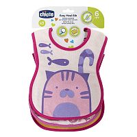 Chicco Podbradník bavlnený nepremokavý, 3ks - ružový 1×3 ks, podbradník