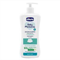 CHICCO Šampón na telo s dávkovačom Baby Moments Tenderness 93% prírodných zložiek 500 ml