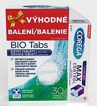COREGA MAX CONTROL + BIO Tabs fixačný krém 40 g + čistiace tablety 30 ks (výhodné balenie) 1x1 set