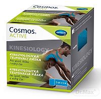 Cosmos ACTIVE Kineziologická tejpovacia páska 1×1 ks, modrá tejpa 5x5 cm