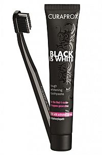 CURAPROX Black is White 90 ml bieliaca zubná pasta + zubná kefka CS 5460, set