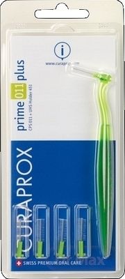 CURAPROX CPS 011 prime plus svetlozelená medzizubné kefky 5 ks + držiak UHS 451, 1x1 set