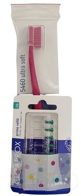 Curaprox CPS 06 prime refill tyrkysová + CS 5460 medzizubné kefky bez držiaka 8 ks + zubná kefka darčeková sada