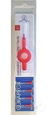 CURAPROX CPS 07 PRIME ČERVENÁ medzizubné kefky 5ks + handy držiak, 1x1 set