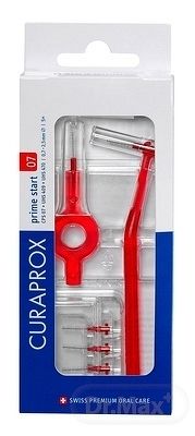 CURAPROX CPS 07 prime start červená medzizubné kefky 5 ks + držiaky UHS 409 a UHS 470, 1x1 set