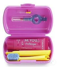 Curaprox Travel Set - 1x kefka,2xCPS, 1xpasta 10ml, ružový 1×1 set, zubná hygiena
