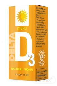 DELTA D3 NATURAL 1000IU IMUNO GTT POR 10ML 1×10 ml, kvapky