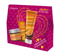 Dermacol Aroma Ritual Belgian Chocolate sprchový gél 250 ml + mydlo na ruky 250 ml + telový peeling 200 ml darčeková sada