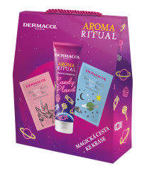 Dermacol darčekové balenie Aroma ritual sprchový gél Candy planet + metalické masky 1×1 set, kozmetická súprava