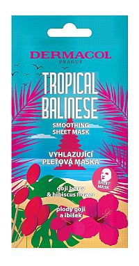 Dermacol Tropical Balinese vyhladzujúca textilná maska 1×1 ks, textilná maska