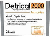 Detrical 2000 Vitamín D pastilky s pomarančovou príchuťou 1x24 ks