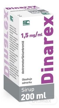 Dinarex 1,5 mg/ml sirup 1×200 ml, suchý a dráždivý kašeľ