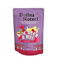 DOLINA NOTECI SUPERFOOD 300g srnčie a hovädzie mäso pre psov 80% mäsa