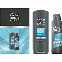 Dove Men+ Care Clean Comfort sprchový gel 250 ml + antiperspirant deodorant sprej 75 ml darčeková sada