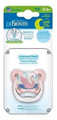 Dr.Brown´S Cumlík Prevent Ortodontický Svietiaci 0-6m Ružový 1×1 ks, svietiaci cumlík, 0-6m, ružový