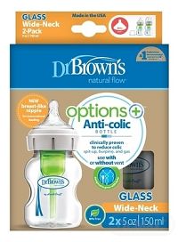 Dr.BROWN´S Dojčenská fľaša OPTIONS+ 150 ml duopack 1×2 ks, antikoliková fľaša 0m+