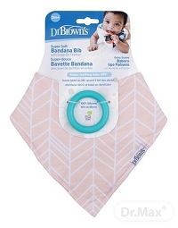 Dr.BROWN´S PODBRADNÍK S HRYZADLOM 3M+, ružový, 1x1 ks