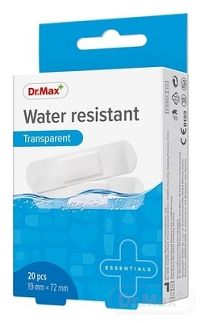 Dr.Max Náplasť Water resistant 19 x 72mm, transparentná 1x20 ks